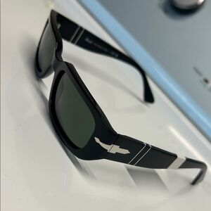 Persol Black Sunglasses with Silver Accents